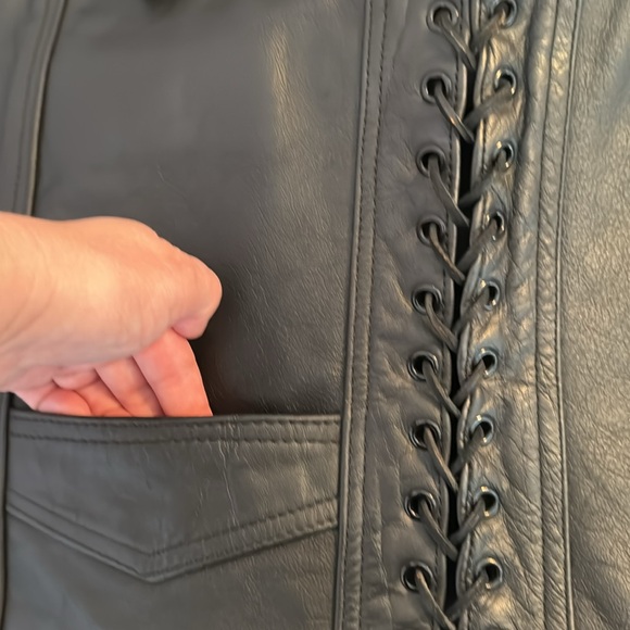 Force - Genuine Leather Riding Vest Harley March of Dimes Ride - Mens Large - Picture 5 of 7